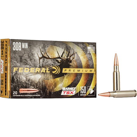 Federal .308 Win / 7.62x51mm Premium Barnes TSX 150 Grain 20/Box