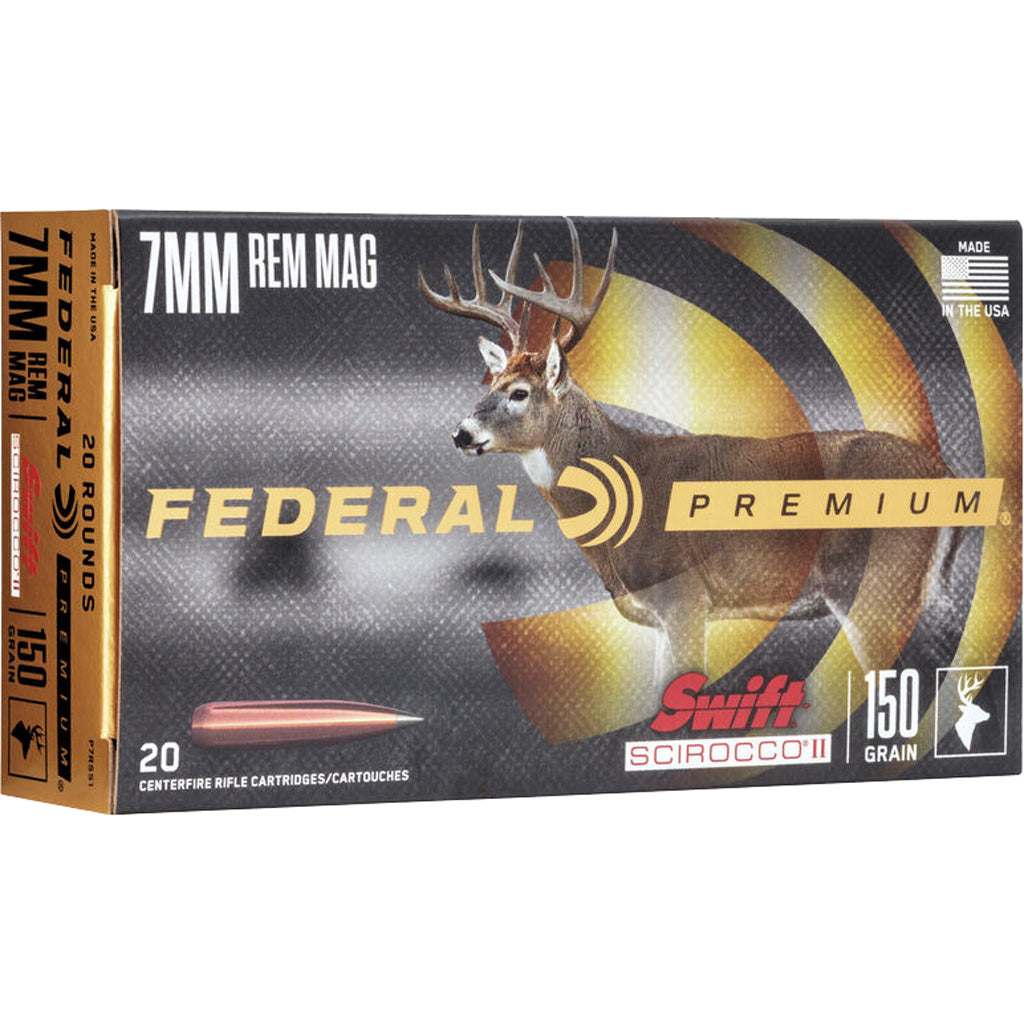 Federal 7mm Remington Mag Premium Swift Scirocco II 150 Grain 20/Box