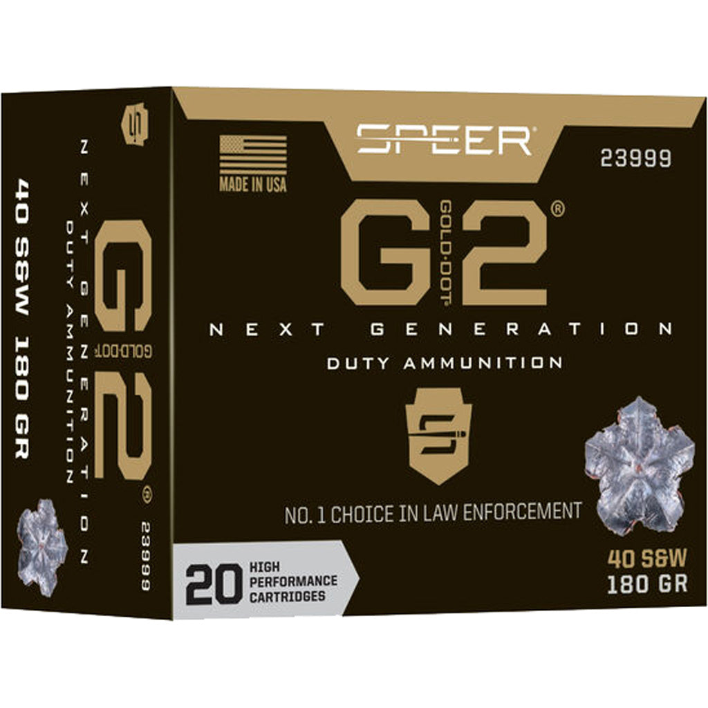 Speer .40 S&W Gold Dot G2 Jacketed Hollow Point 180 Grain 20/Box