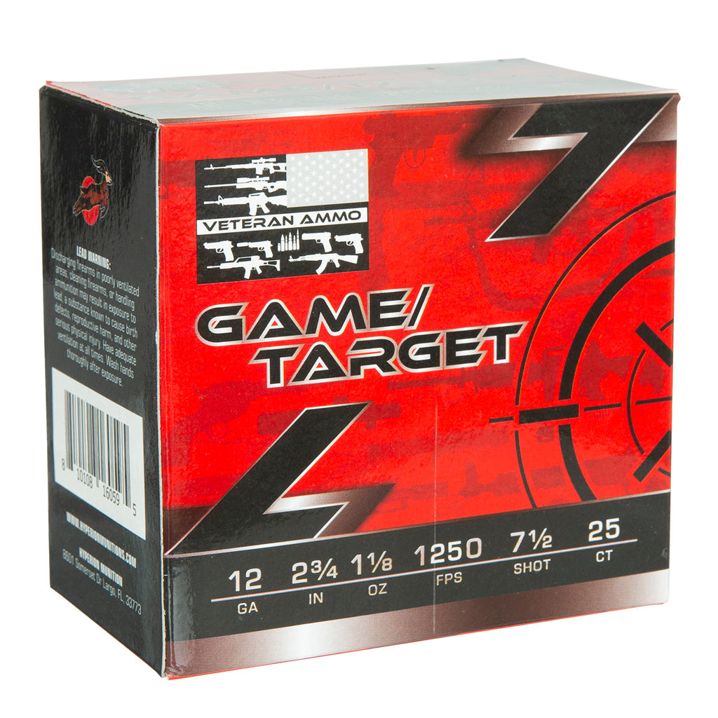 Veteran Ammo 12 Gauge Game & Target #7.5 1-1/8 oz 2.75 in 25/Box