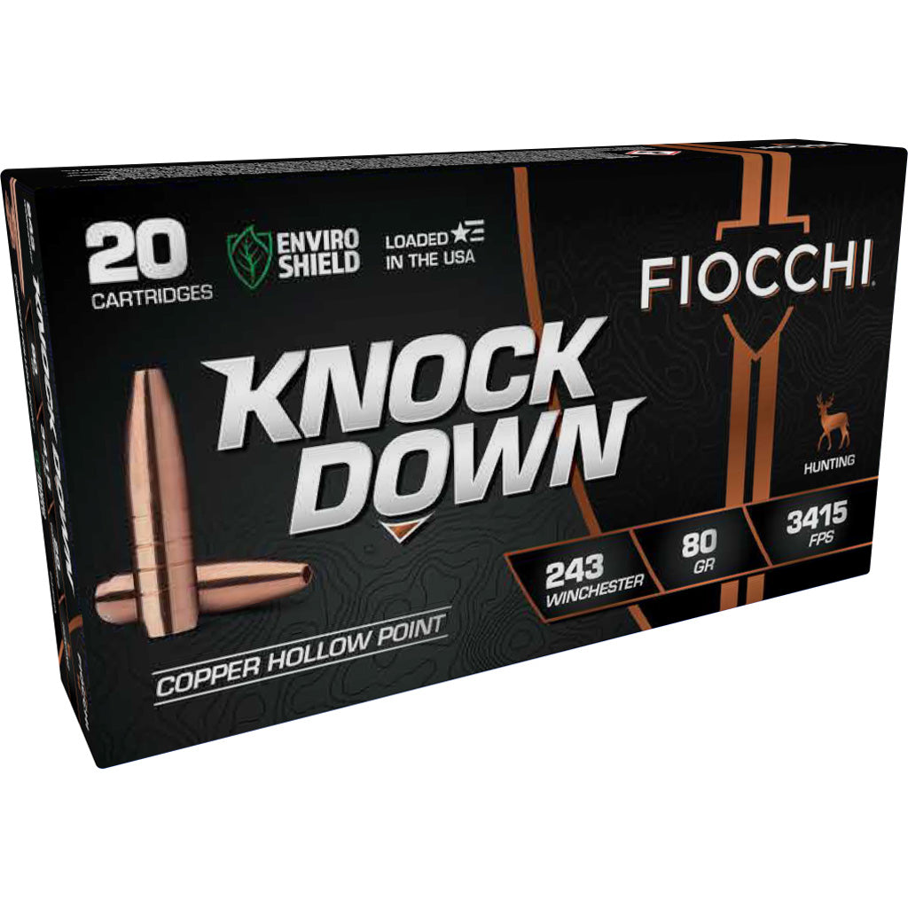Fiocchi .243 Winchester Knock Down Enviro Shield Hollow Point 80 Grain 20/Box