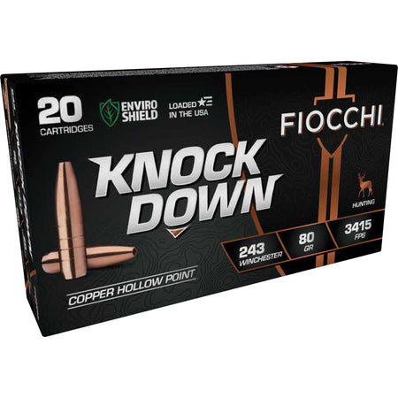 Fiocchi .243 Winchester Knock Down Enviro Shield Hollow Point 80 Grain 20/Box