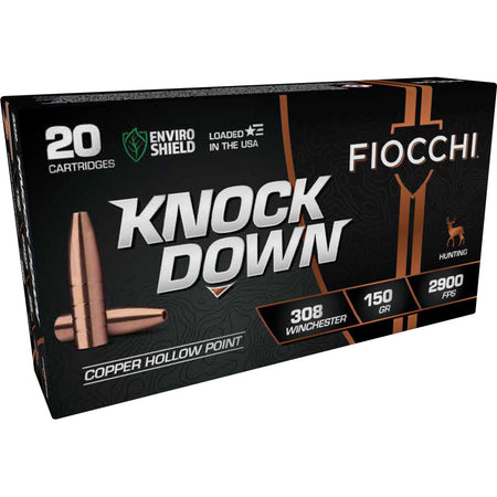 Fiocchi .308 Win / 7.62x51mm Knock Down Enviro Shield Hollow Point 150 Grain 20/Box