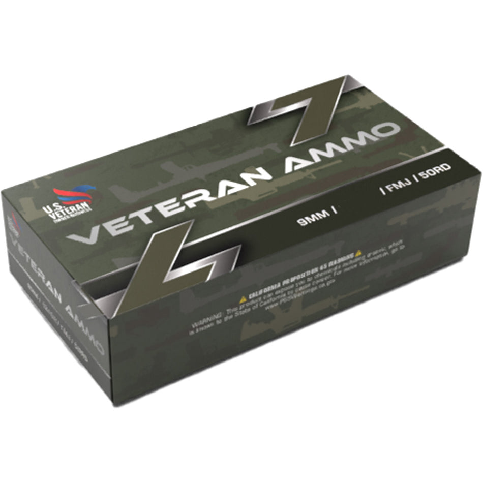 Veteran Ammo 9mm Luger / Parabellum  Full Metal Jacket 124 Grain 50/Box