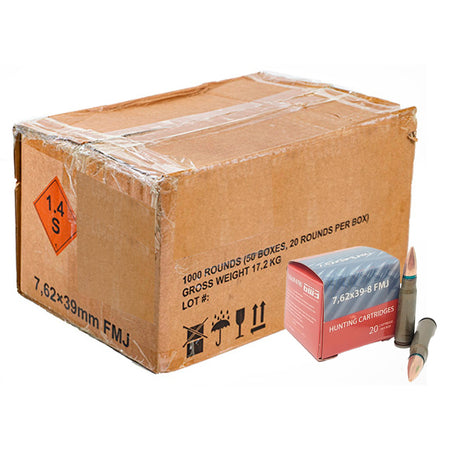 Century Arms 7.62x39mm BSP Full Metal Jacket 122 Grain 1000/Box