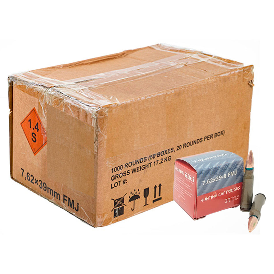 Century Arms 7.62x39mm BSP Full Metal Jacket 122 Grain 1000/Box