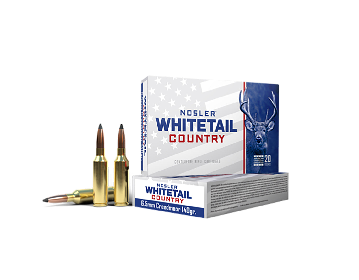 Nosler 6.5mm Creedmoor Whitetail Country Boat Tail Spire Point 140 Grain 20/Box