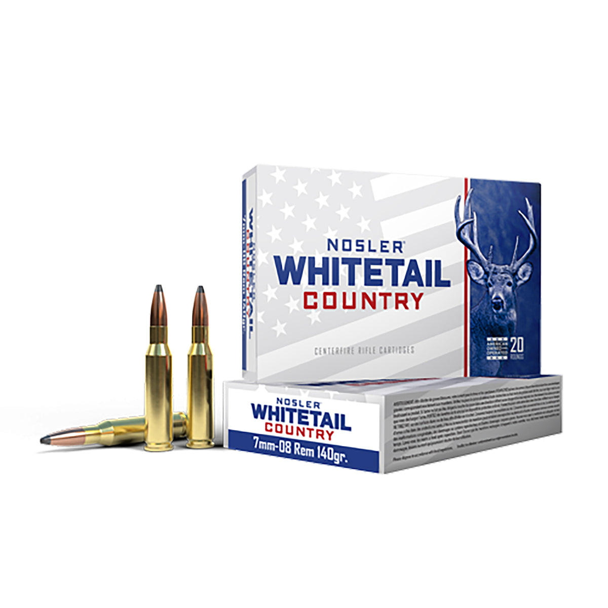 Nosler 7mm-08 Remington Nosler Whitetail Country Boat Tail Spire Point 140 Grain 20/Box