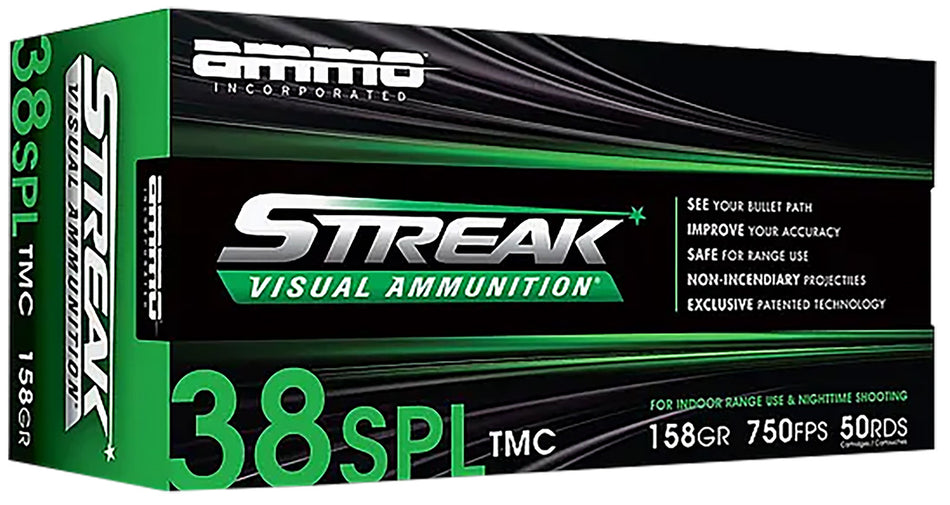 Ammo Inc .38 Special Green Streak Total Metal Jacket 158 Grain 50/Box