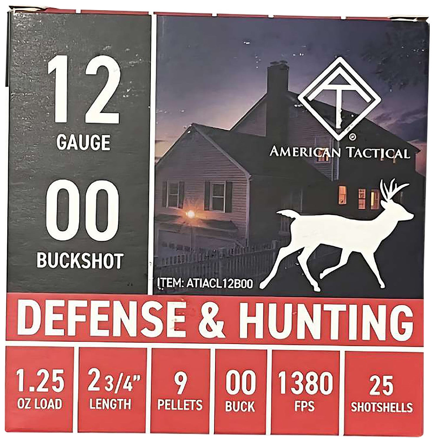 ATI 12 Gauge  00 Buck 1-1/4 oz 2.75 in 25/Box