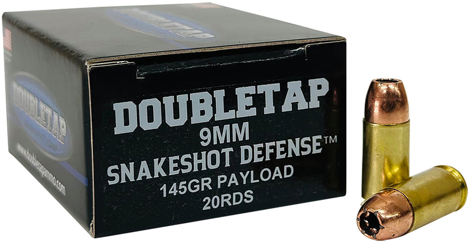 DoubleTap 9mm Luger / Parabellum SnakeShot Jacketed Hollow Point 145 Grain 20/Box