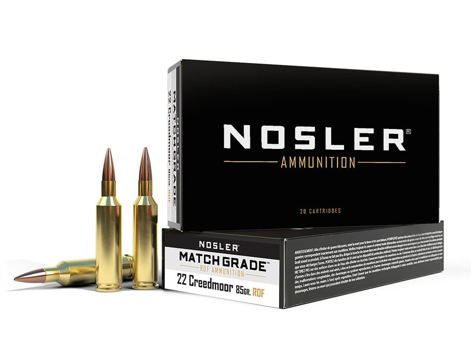 Nosler .22 Creedmoor  Hollow Point Boat Tail 85 Grain 20/Box