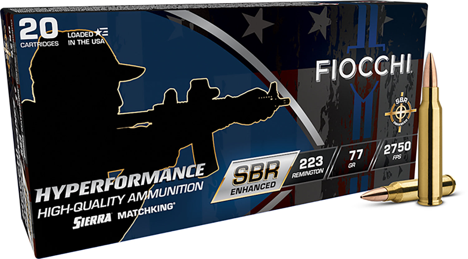 Fiocchi .223 Remington  Hollow Point Boat Tail 77 Grain 20/Box