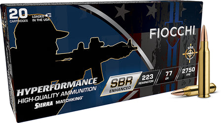 Fiocchi .223 Remington  Hollow Point Boat Tail 77 Grain 20/Box