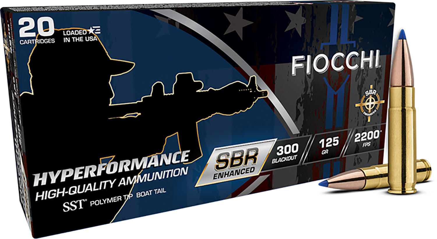 Fiocchi .300 AAC Blackout Hyperformance SBR Enhanced Super Shock Tip 125 Grain 20/Box