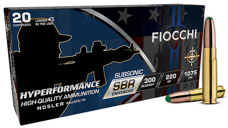 Fiocchi .300 AAC Blackout Hyperformance SBR Enhanced Ballistic Tip 220 Grain 20/Box