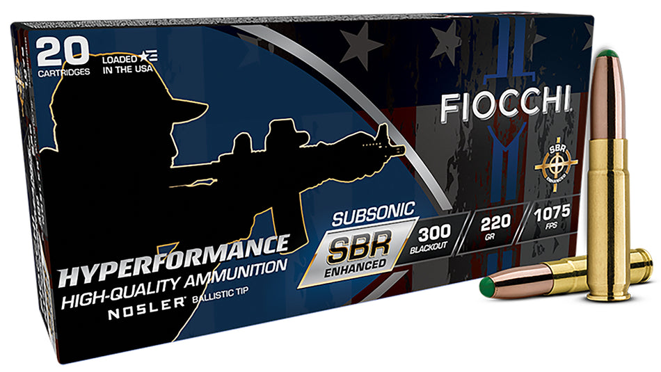 Fiocchi .300 AAC Blackout Hyperformance SBR Enhanced Ballistic Tip 220 Grain 20/Box