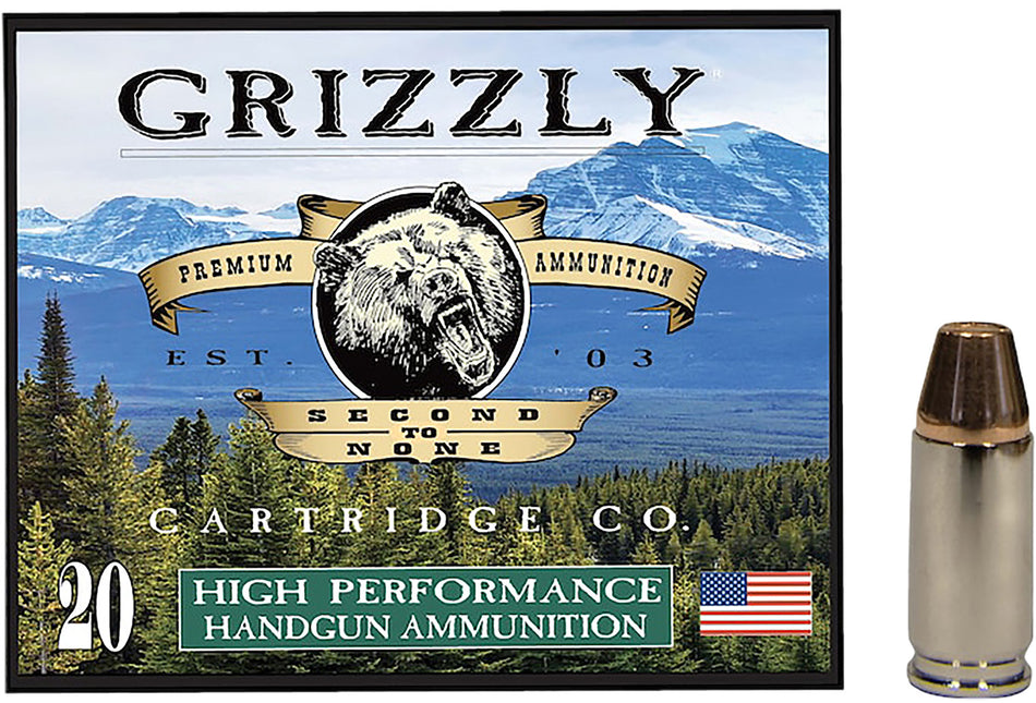 Grizzly Ammo GC9+P+39mm+P Luger 47gr Full Metal Jacket Flat Point 20 Per Box/10 Case