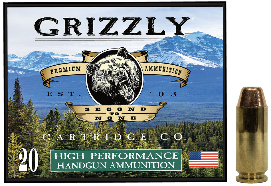 Grizzly Ammo GC10CM2 10mmAuto 200gr Full Metal Jacket Flat Point 20 Per Box/10 Case