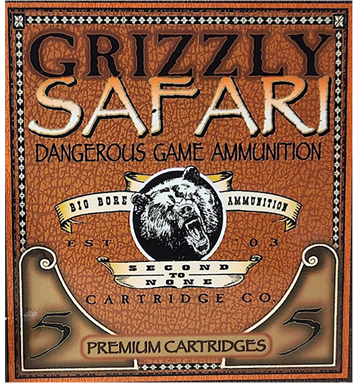 Grizzly Ammo GC45RG5 450Rigby 500gr Solid Brass 5 Per Box/10 Case