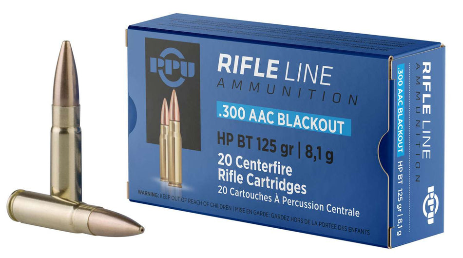Prvi Partizan .300 AAC Blackout Rifle Hollow Point Boat Tail 125 Grain 20/Box