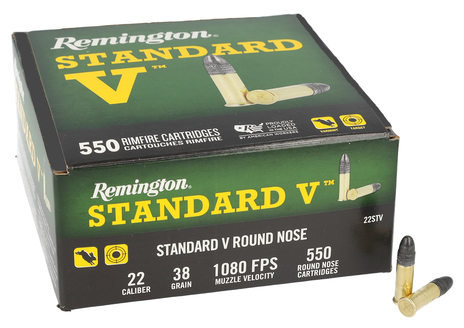 Remington .22 Long Rifle Standard V Lead Round Nose 36 Grain 550/Box