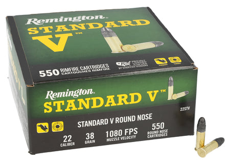 Remington .22 Long Rifle Standard V Lead Round Nose 36 Grain 550/Box