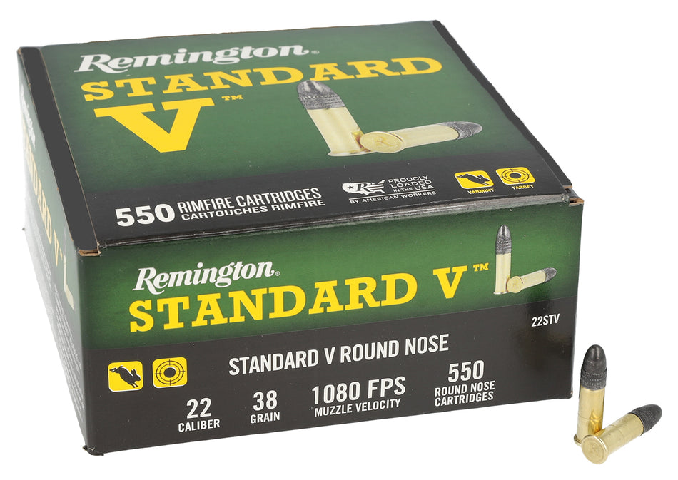 Remington .22 Long Rifle Standard V Lead Round Nose 36 Grain 550/Box