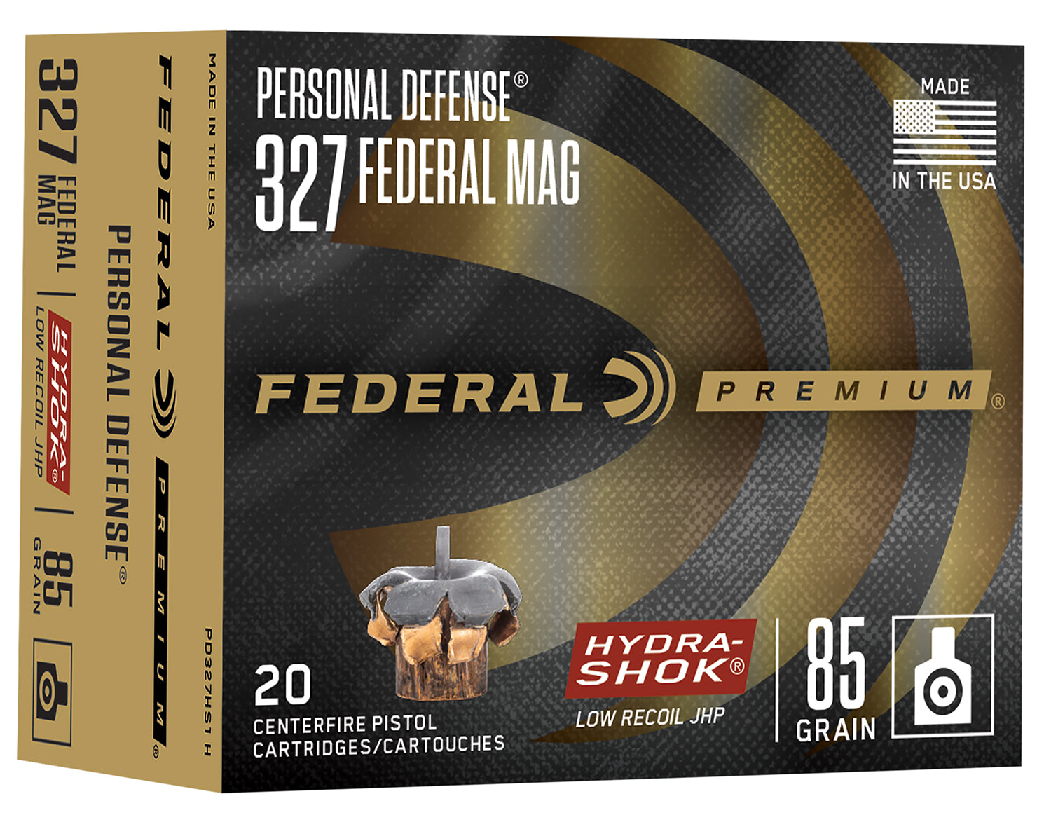 Federal .327 Federal Mag Hydra-Shok Jacketed Hollow Point 85 Grain 20/Box