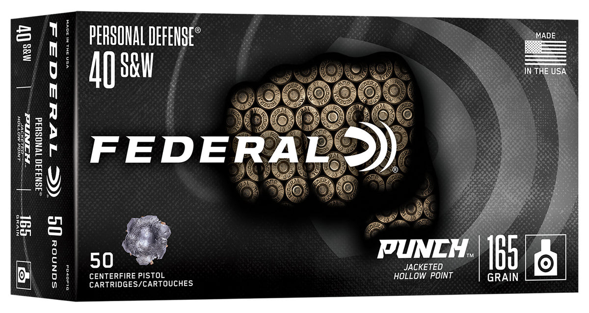 Federal .40 S&W PUNCH Jacketed Hollow Point 165 Grain 50/Box