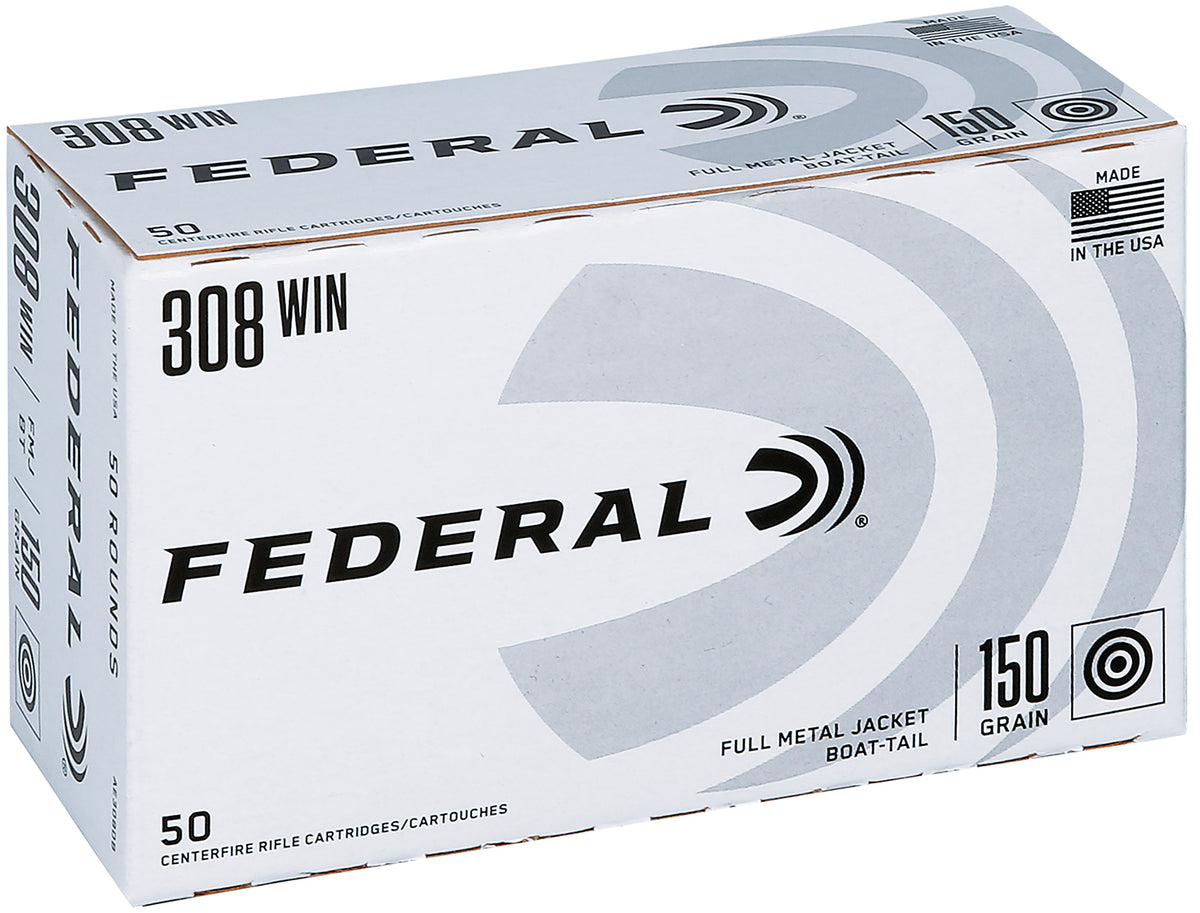 Federal .308 Win / 7.62x51mm American Eagle Full Metal Jacket Boat Tail 150 Grain 50/Box