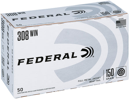 Federal .308 Win / 7.62x51mm American Eagle Full Metal Jacket Boat Tail 150 Grain 50/Box