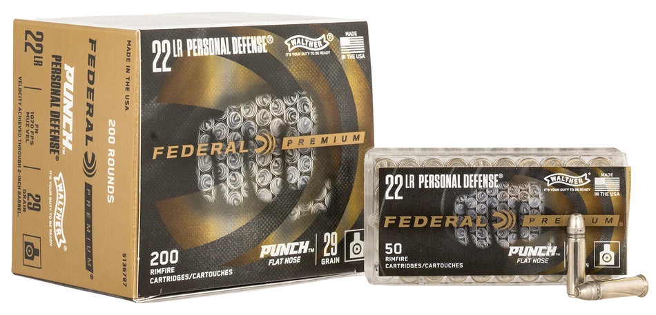 Walther Arms PD22L1 Punch 22LR Flat Nose 200 Per Box/10 Case