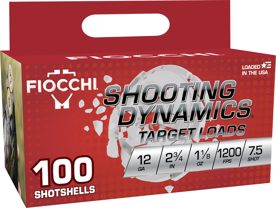 Fiocchi 12SDB187 Shooting Dynamics 12Gauge 2.75" 1 1/8oz 7.5Shot 100 Per Box/2 Case
