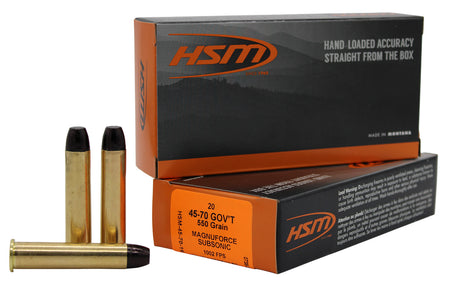 HSM .45-70 Government  Hard Cast Lead Flat Nose 550 Grain 20/Box
