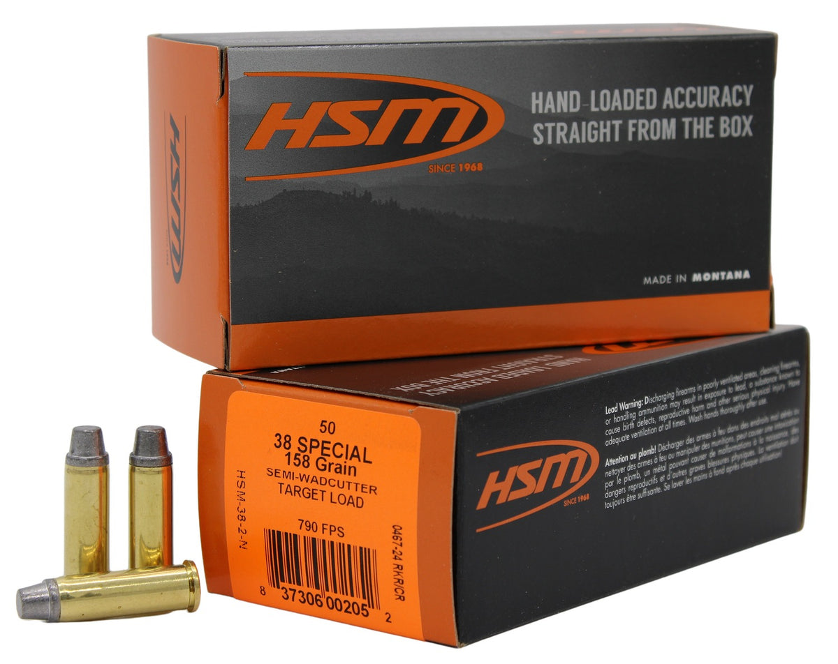 HSM .38 Special  Semi-Wadcutter 158 Grain 50/Box