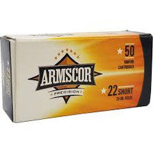 Armscor .22 Short  Solid Point 29 Grain 50/Box [Item 4034]
