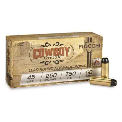 Fiocchi .45 Long Colt Cowboy Action Lead Round Nose Flat Point 250 Grain 50/Box