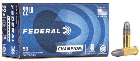 Federal .22 Long Rifle Lightning Champion Training Lead Round Nose 40 Grain 500/Box