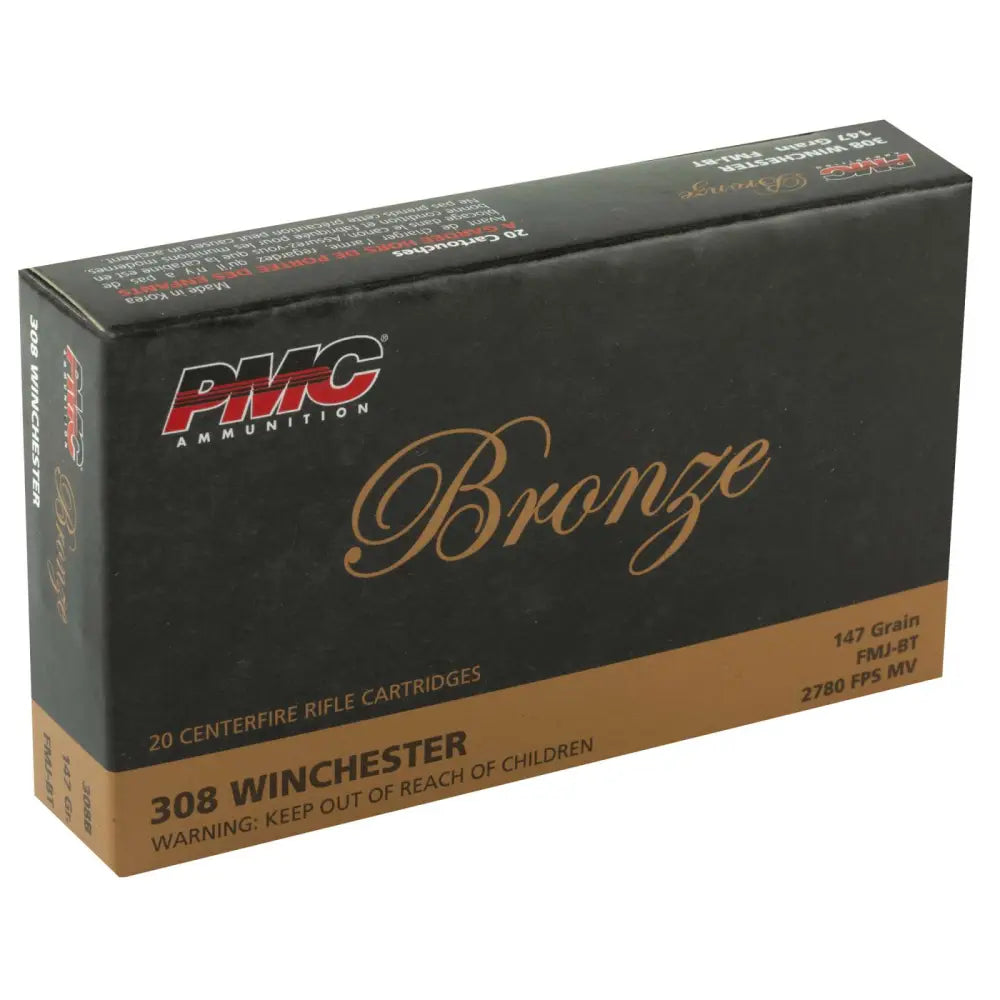 PMC .308 Win / 7.62x51mm Bronze Full Metal Jacket Boat Tail 147 Grain 20/Box