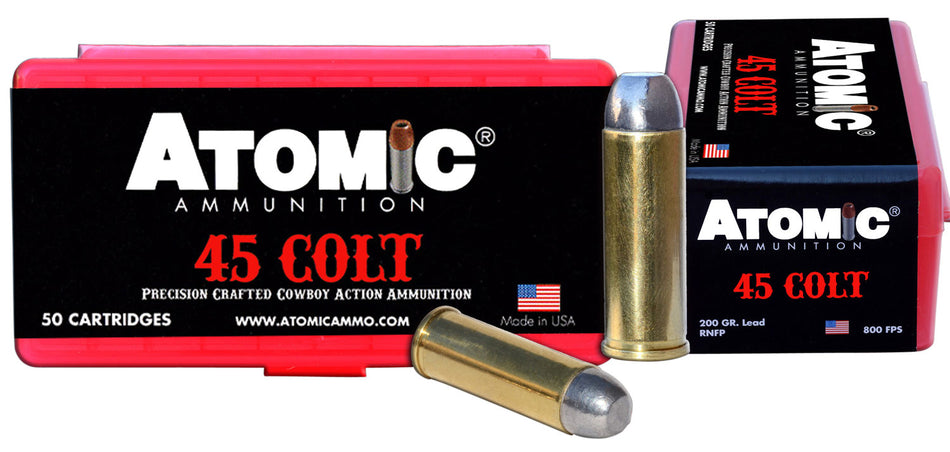 Atomic .45 Long Colt Cowboy Action Precision Craft Lead Round Nose Flat Point 200 Grain 50/Box
