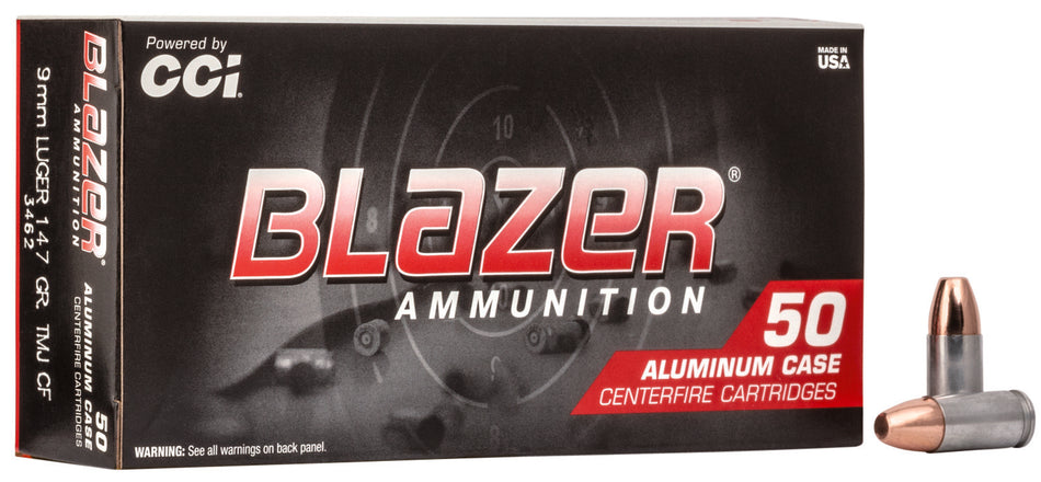 Blazer 9mm Luger / Parabellum Clean-Fire Total Metal Jacket 147 Grain 50/Box