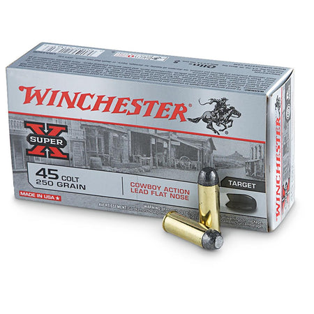 Winchester .45 Long Colt USA Super X Cowboy Action Lead Flat Nose 250 Grain 50/Box