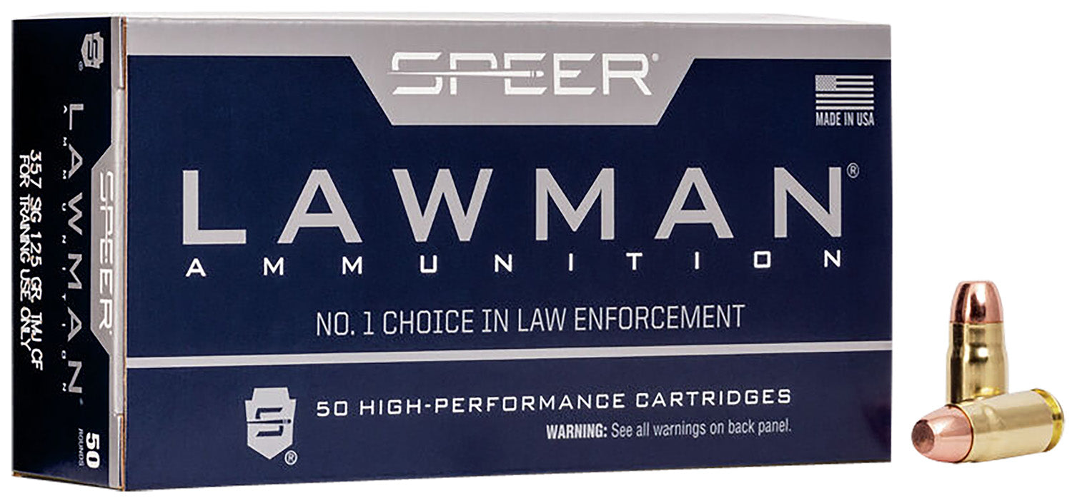 Speer .357 Sig Lawman Training Clean-Fire Total Metal Jacket Flat Nose 125 Grain 50/Box