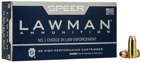 Speer .40 S&W Lawman Training Clean-Fire Total Metal Jacket Round Nose 180 Grain 50/Box