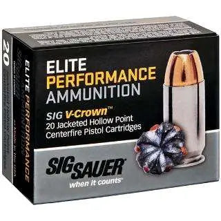 Sig Sauer .357 Sig Elite Performance V Crown Jacketed Hollow Point 125 Grain 20/Box