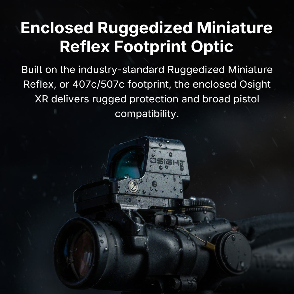 Osight XR Enclosed Emitter Red Dot 2/6+32 MOA Multi-Reticle Magnetic Charging Cover RMR Footprint