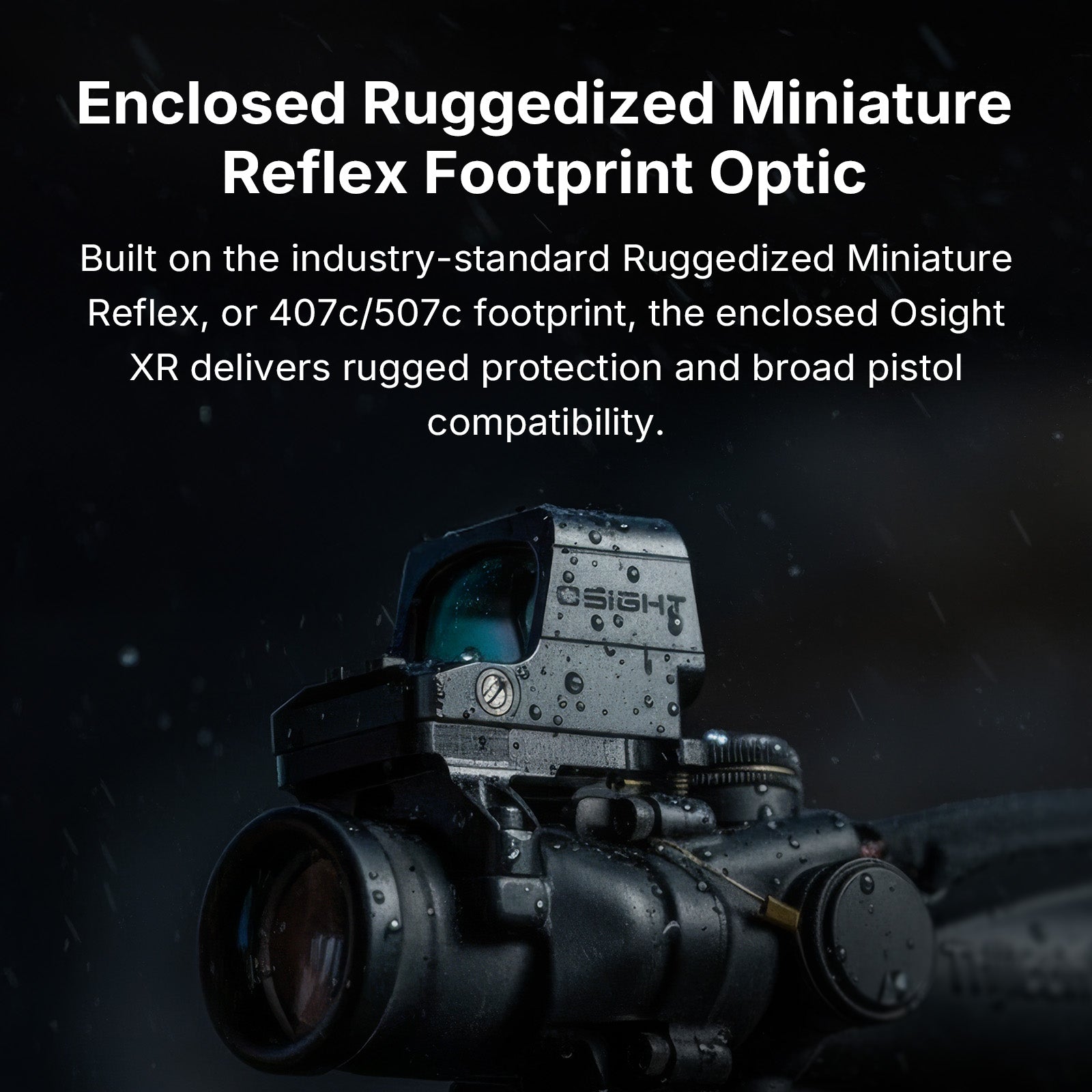 Osight XR Enclosed Emitter Red Dot 2/6+32 MOA Multi-Reticle Magnetic Charging Cover RMR Footprint