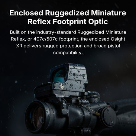 Osight XR Enclosed Emitter Red Dot 2/6+32 MOA Multi-Reticle Magnetic Charging Cover RMR Footprint