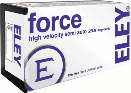 Eley .22 Long Rifle Force Round Nose High-velocity semi-auto 42 Grain 50/Box 1250 FPS
